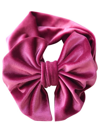 Baby Big Velvet Bow Headband purple
