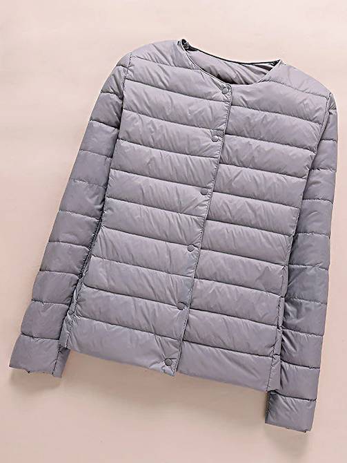 Women's Lightweight Puffer Jacket with Travel Pouch - Mia Belle Girls
