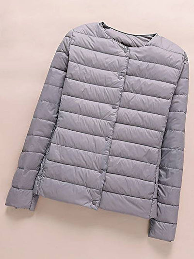 Women's Lightweight Puffer Jacket with Travel Pouch - Mia Belle Girls