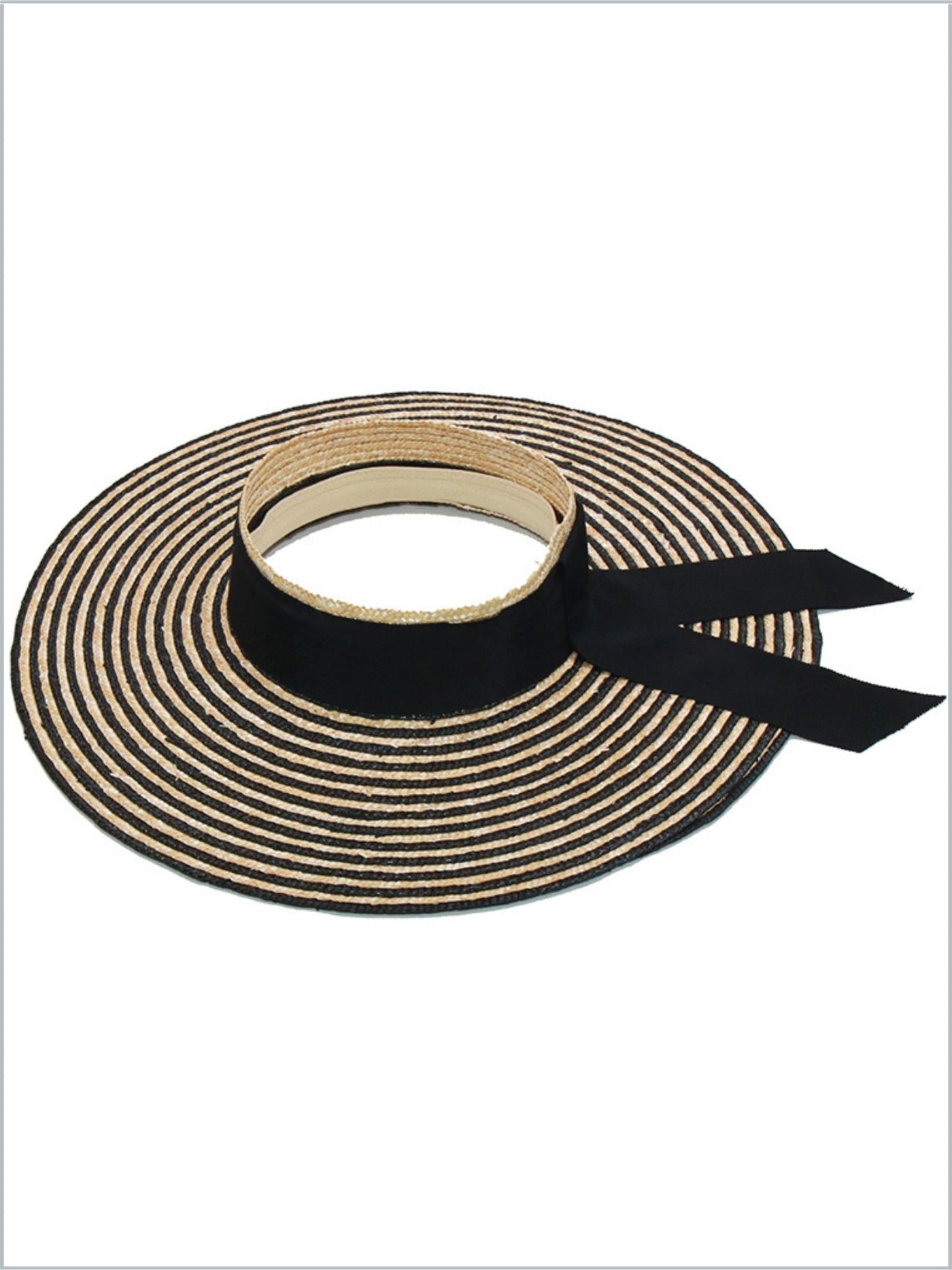 Women's Striped Visor Straw Hat