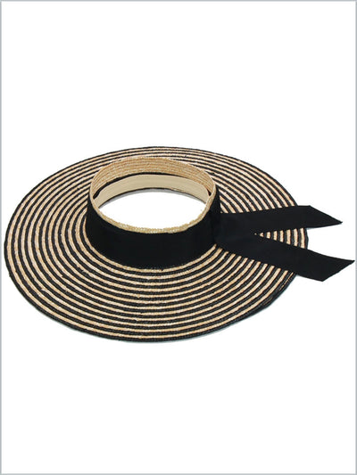 Women's Striped Visor Straw Hat