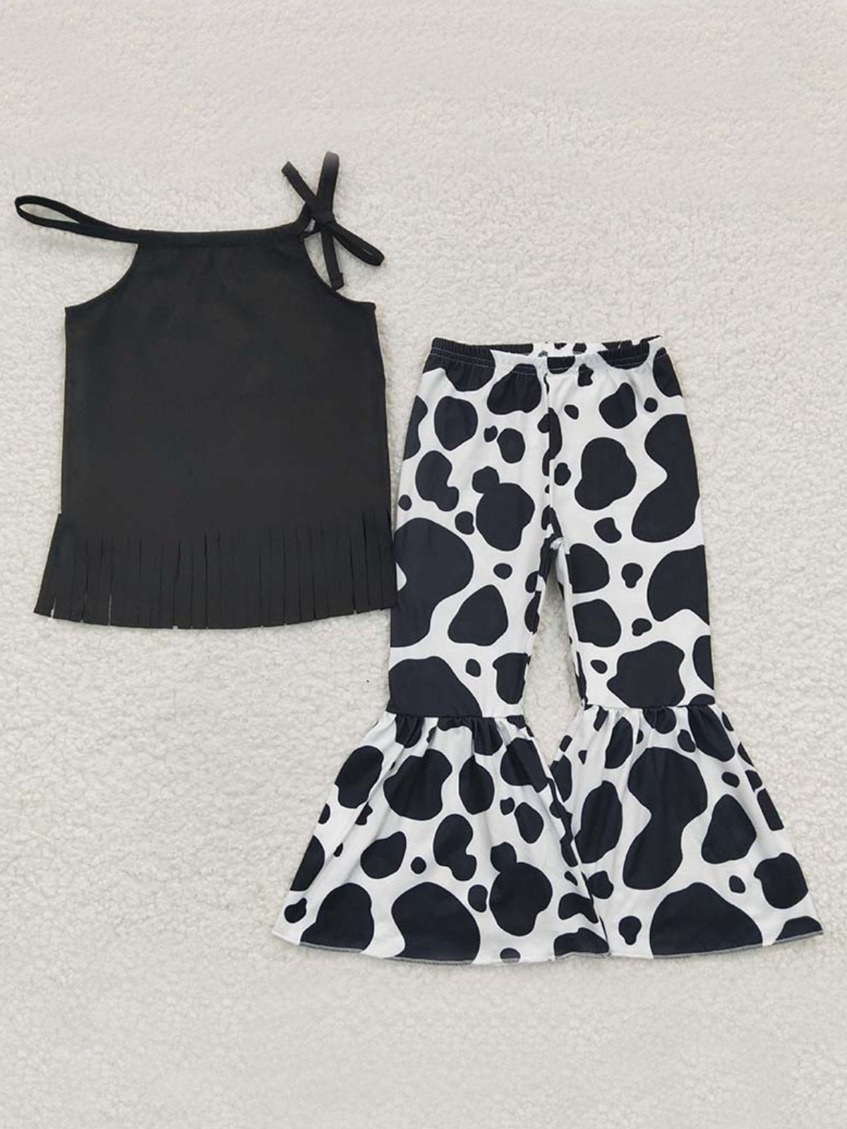 Feeling Groovy Cow Print Flare Pants Set