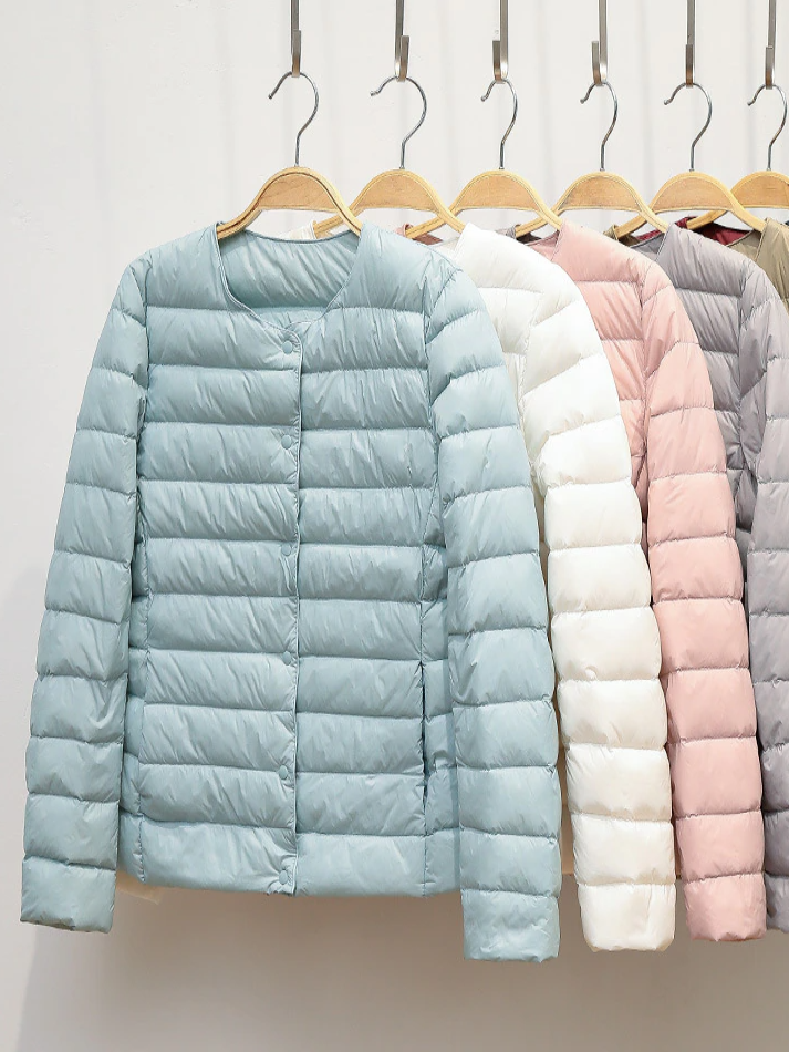 Women's Lightweight Puffer Jacket with Travel Pouch - Mia Belle Girls