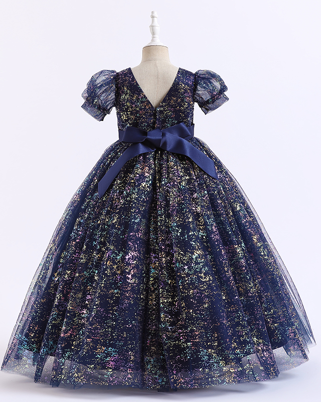 Winter Whimsy Sparkle Puff Sleeve Gown