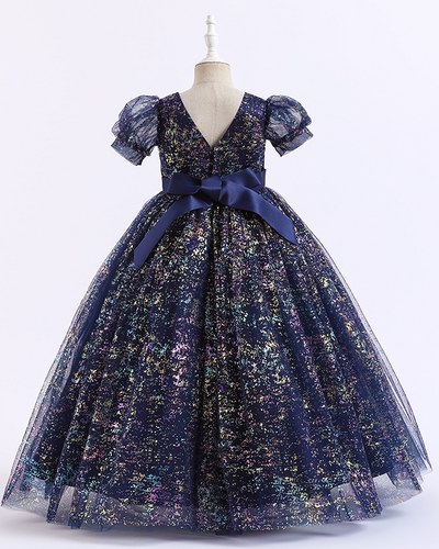 Winter Whimsy Sparkle Puff Sleeve Gown