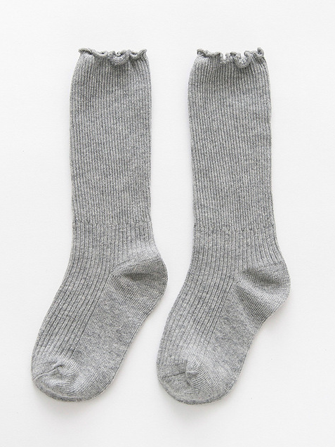 Little girls able-knit mid-calf socks with ruffle trim - Mia Belle Girls