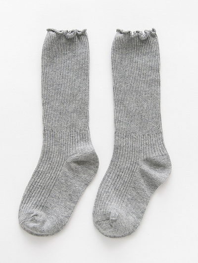 Little girls able-knit mid-calf socks with ruffle trim - Mia Belle Girls