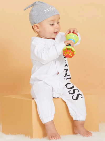 Cute Baby Onesies | Mini Boss Onesie & Beanie Cap - Mia Belle Girls