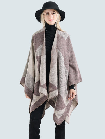 Women's Geometric Glamour Vintage Shawl Cardigan Beige