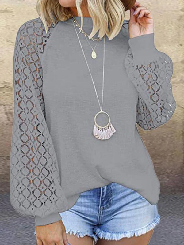 Women's Pure Elegance Crochet Sleeved Top - Mia Belle Girls