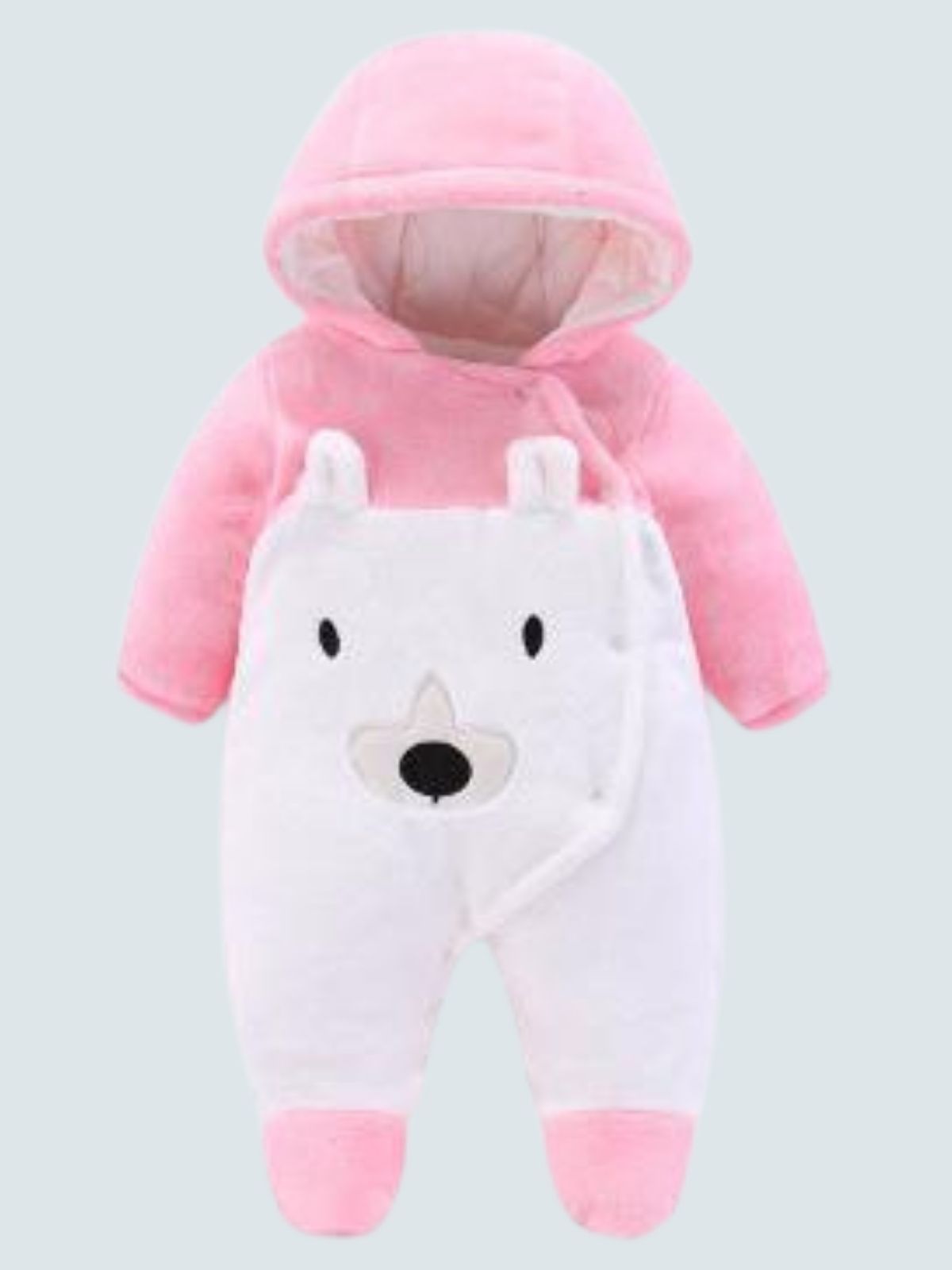 Baby Bear Necessities Hooded Fleece Footie Pajamas - Pink