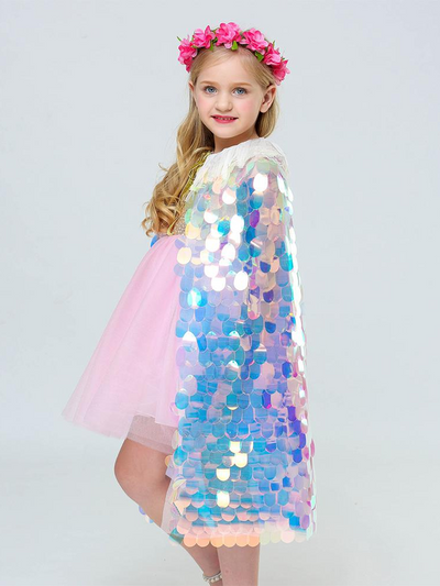 Kids Halloween Accessories | Mermaid Sequin Cape | Mia Belle Girls