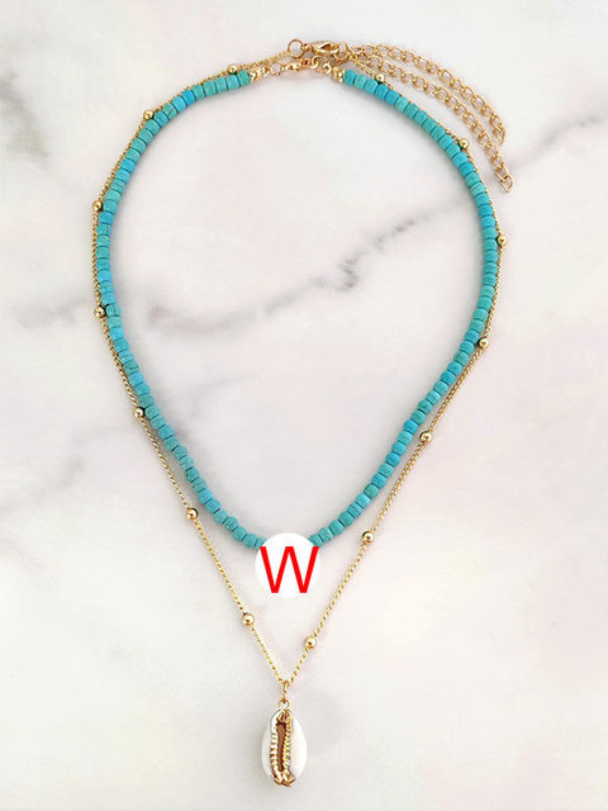 Girls Jewelry | Turquoise Beaded Initial Necklace | Mia Belle Girls