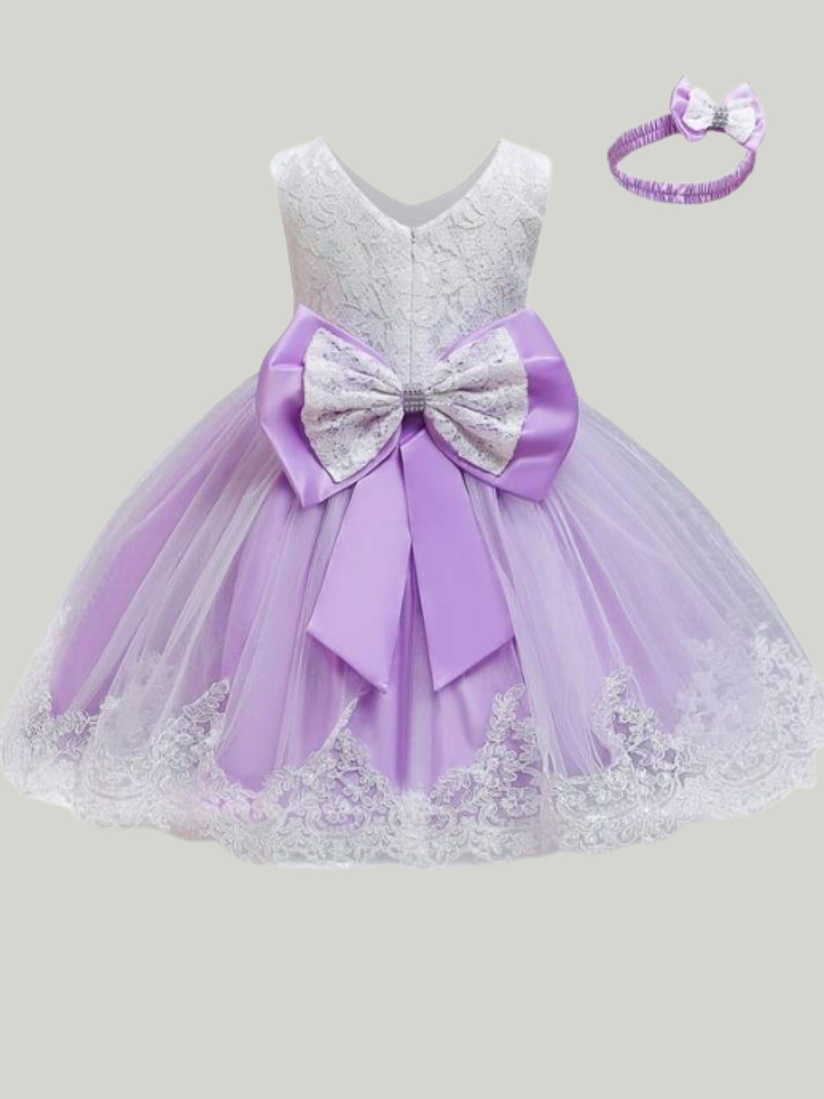 Baby Floral Lace Embroidered Beaded Dress with Bow-burgundy