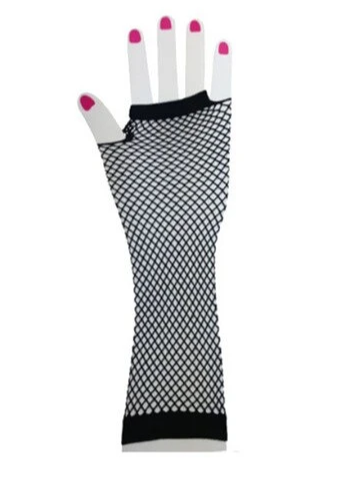 Kids Accessories | Black Fishnet Fingerless Gloves | Mia Belle Girls