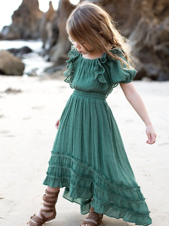 Evergreen Chic Hi-Lo Maxi Dress