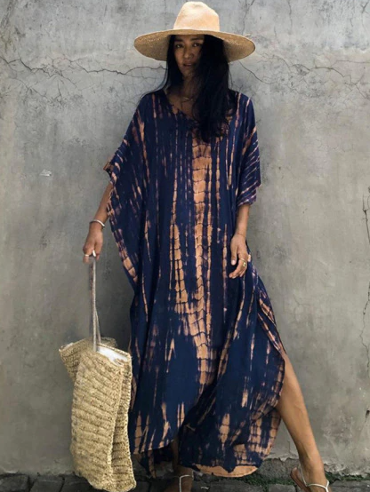 Women's Reptile Print Oversized Maxi Cover Up - Purple - Women's Cover Up