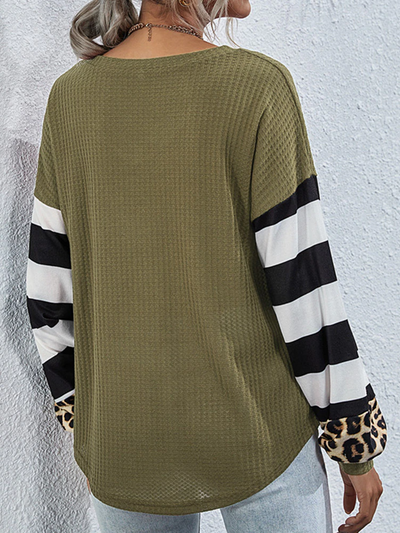 Women's Stripes and Leopard Prints Top - Mia Belle Girls