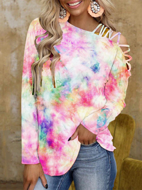 Women's Long-Sleeved Tie-Dye Top - Mia Belle Girls
