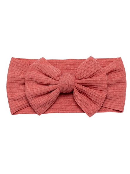 Baby bow headband coral