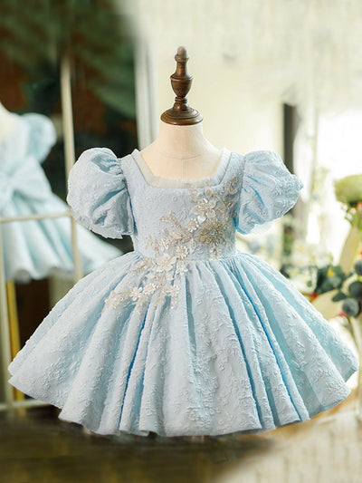 Ethereal Little Lady Puff Sleeve Floral Gown