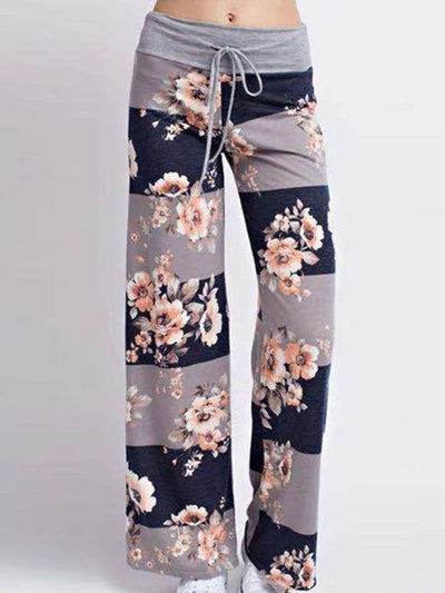 Women's Floral Boot Cut High Waisted Elastic Yoga Pant
