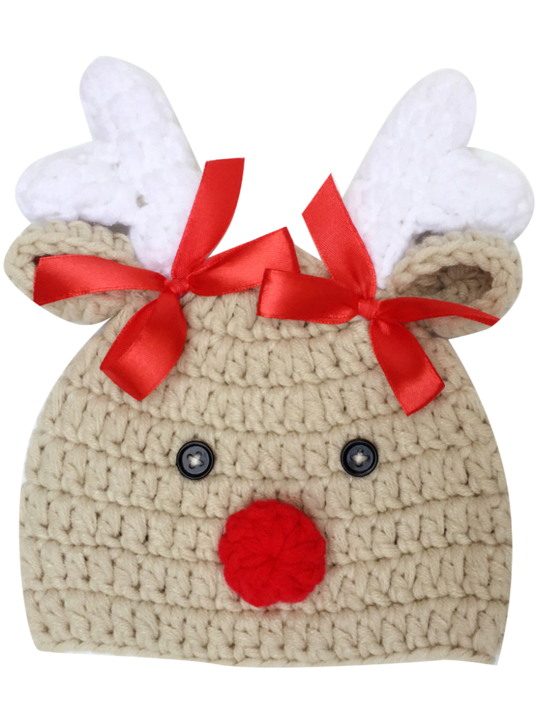 Baby 'Oh Dear, Rudolph' Crochet Knit Beanie Cap