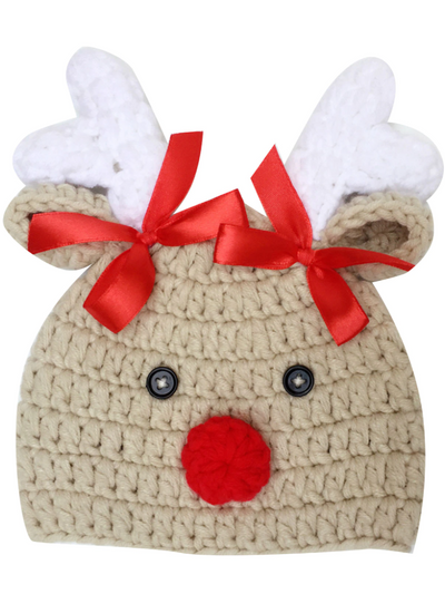 Baby 'Oh Dear, Rudolph' Crochet Knit Beanie Cap