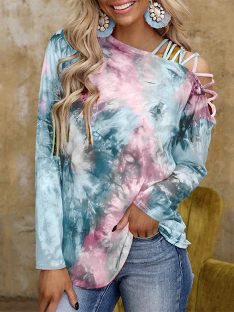 Women's Long-Sleeved Tie-Dye Top - Mia Belle Girls