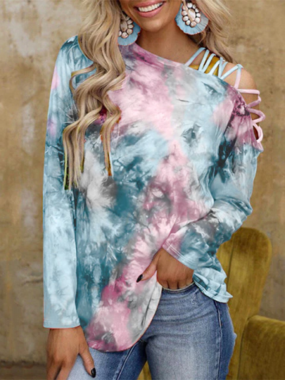 Women's Long-Sleeved Tie-Dye Top - Mia Belle Girls