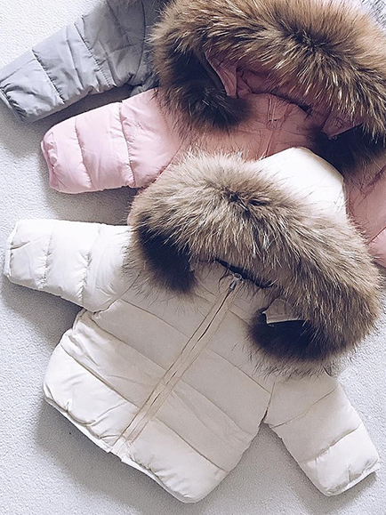 Baby It's Cold Outside Fur Hooded Full Zip Coat  - White