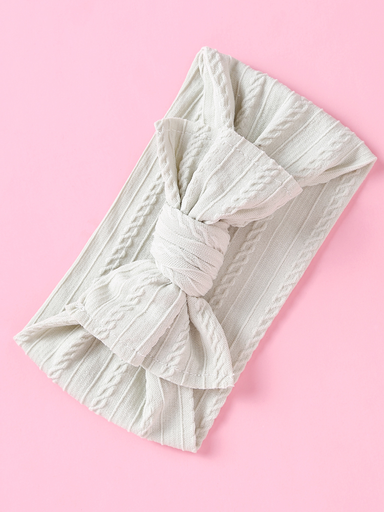 Baby bow headband grey