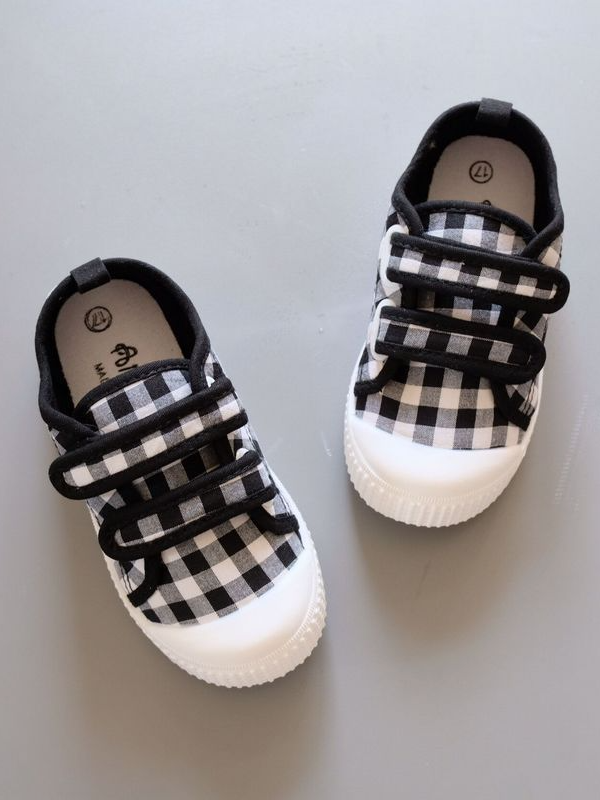 Shoes By Liv & Mia | Plaid Velcro Strap Sneakers - Mia Belle Girls