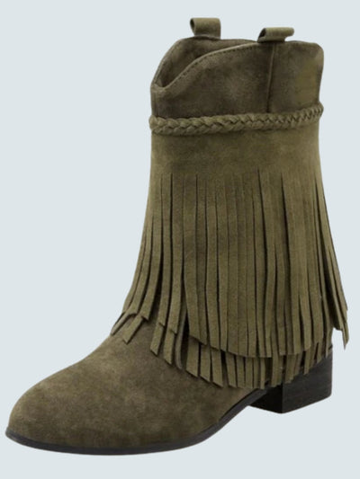 Women's Fringe Ankle Pointed Booties By Liv and Mia - Mia Belle Girls
