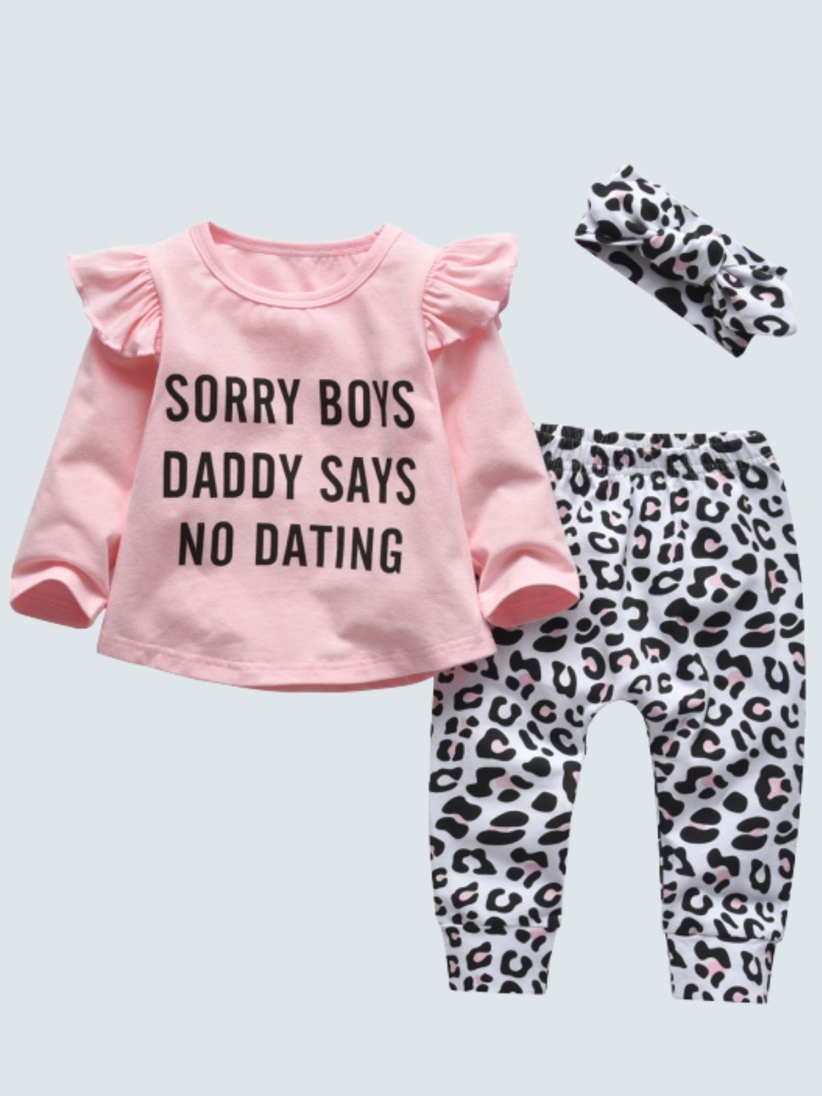 Baby Little Sassy Sayings 3 Piece Set Pink