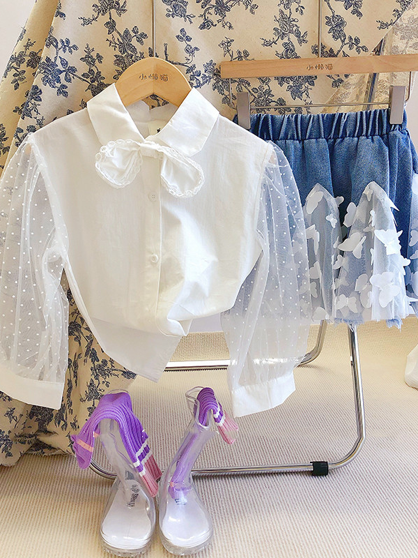 Take Flight Swiss Tulle Top & Butterfly Denim Skirt