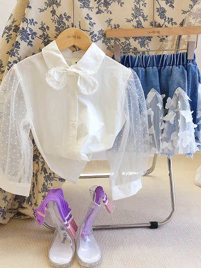 Take Flight Swiss Tulle Top & Butterfly Denim Skirt