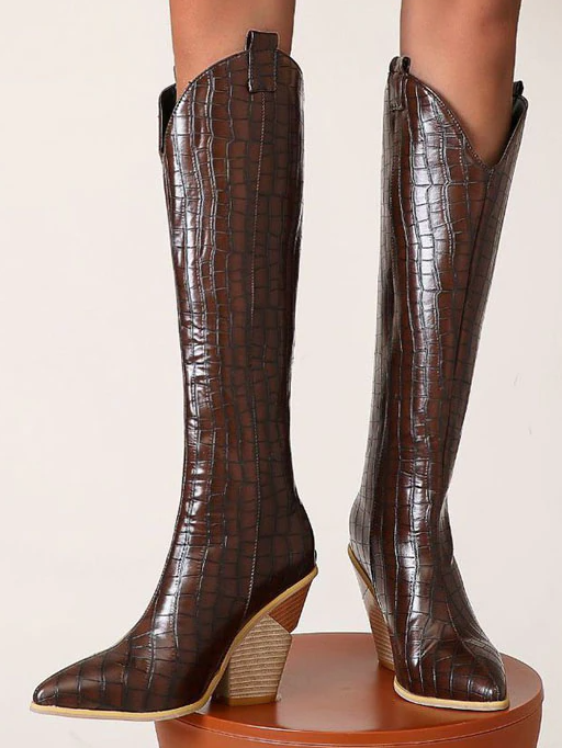 Women's Knee High Wedge Boots By Liv and Mia - Mia Belle Girls