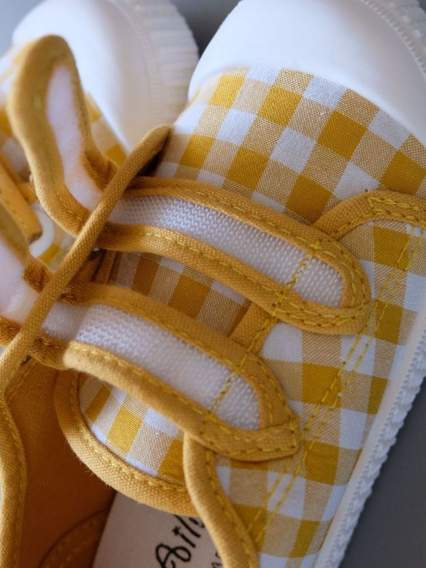 Shoes By Liv & Mia | Plaid Velcro Strap Sneakers - Mia Belle Girls