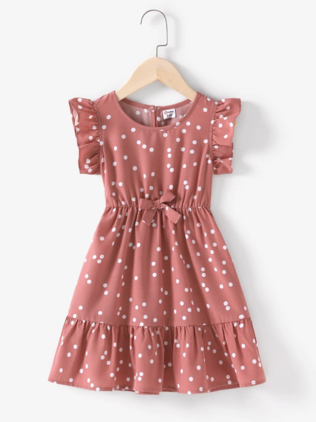 Mommy & Me | Matching Dress | Short Sleeve Polka Dot Ruffle Wrap Dress