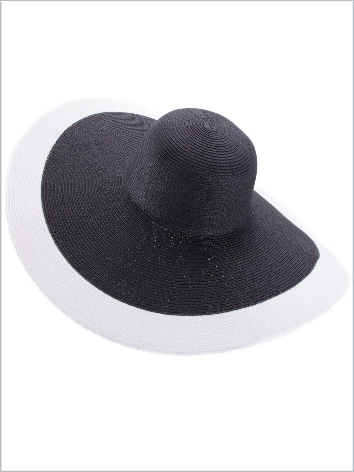 Women's Large Striped Brim Floppy Straw Hat