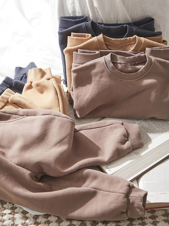 Toddler Clothing Sale | Girls Neutral Kangaroo Pocket Jogger Set