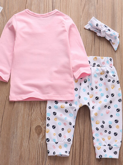Baby 'Mama's Bestie' Long Sleeve Shirt, Leggings, And Headband Set