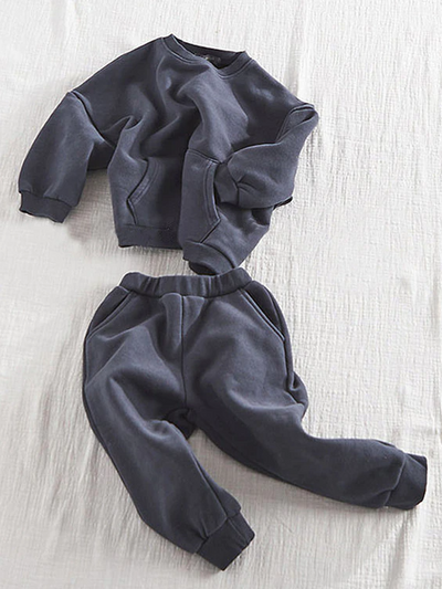 Toddler Clothing Sale | Girls Neutral Kangaroo Pocket Jogger Set