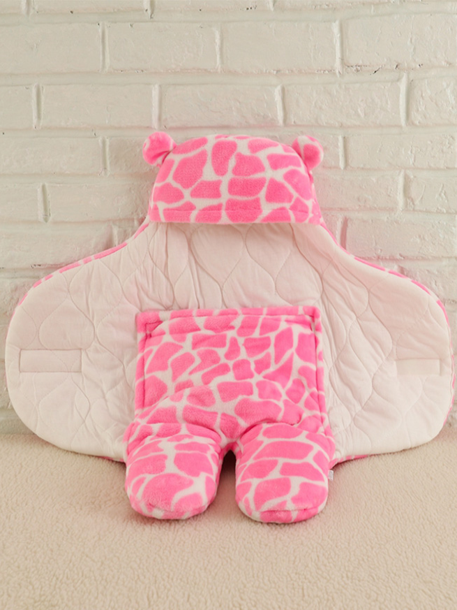 Baby Cute Cub Blanket Wrap Footed Swaddle Pink