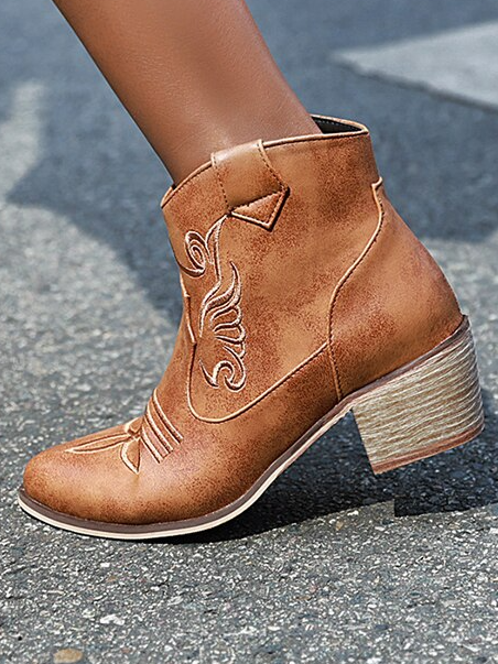 Women's Cowboy Booties By Liv and Mia - Mia Belle Girls - Brown