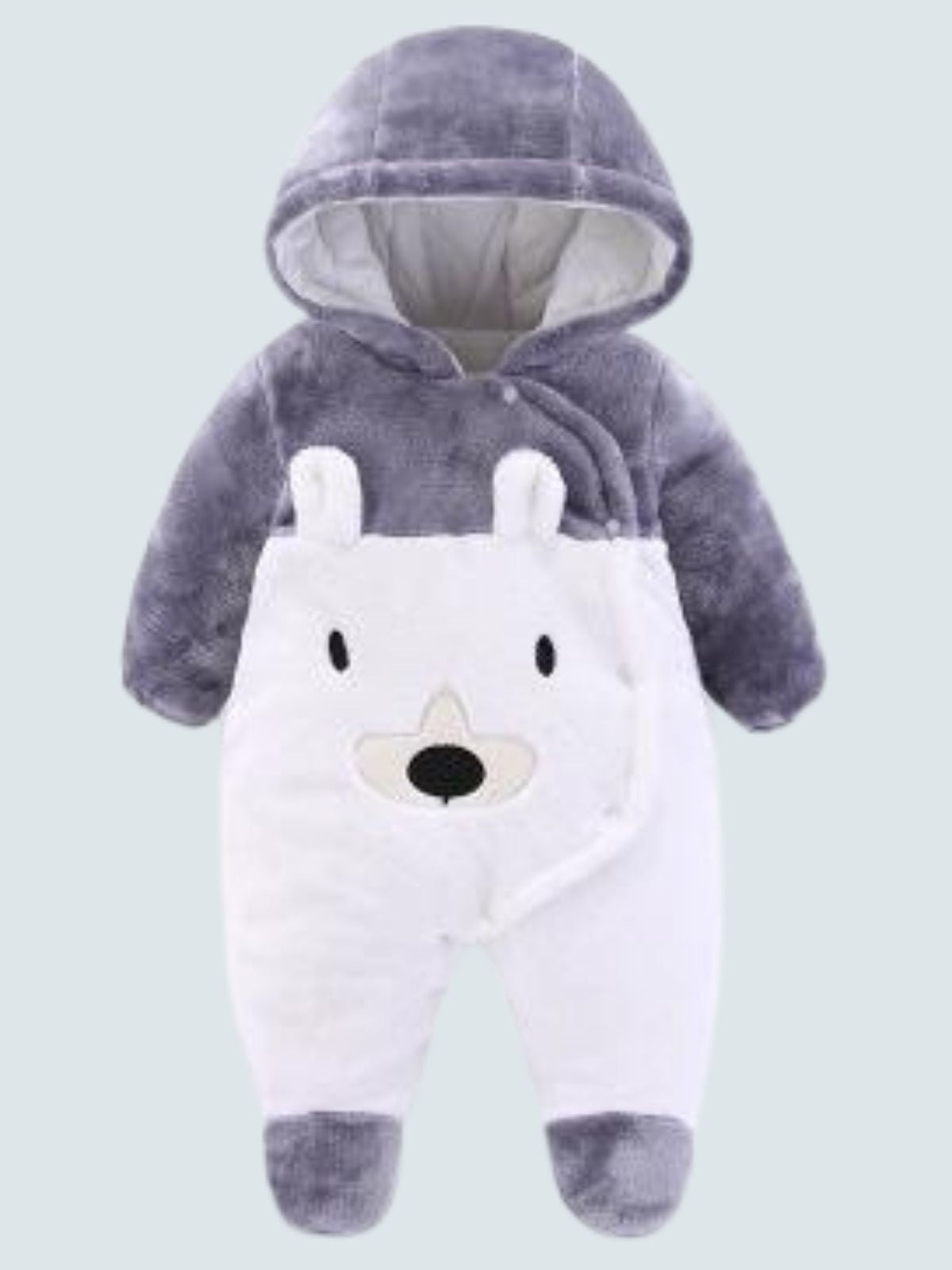 Baby Bear Necessities Hooded Fleece Footie Pajamas - Grey