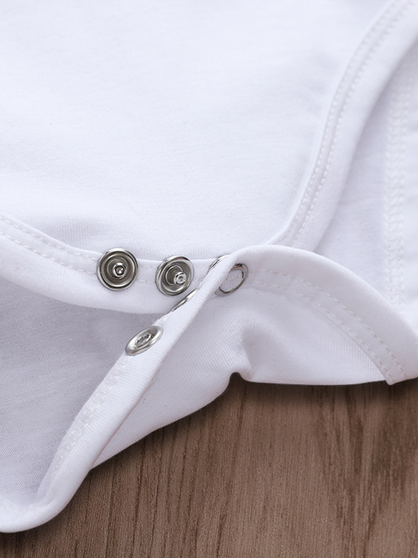 Baby set features a short-sleeved onesie with "Hello World" print and ruffled bloomers