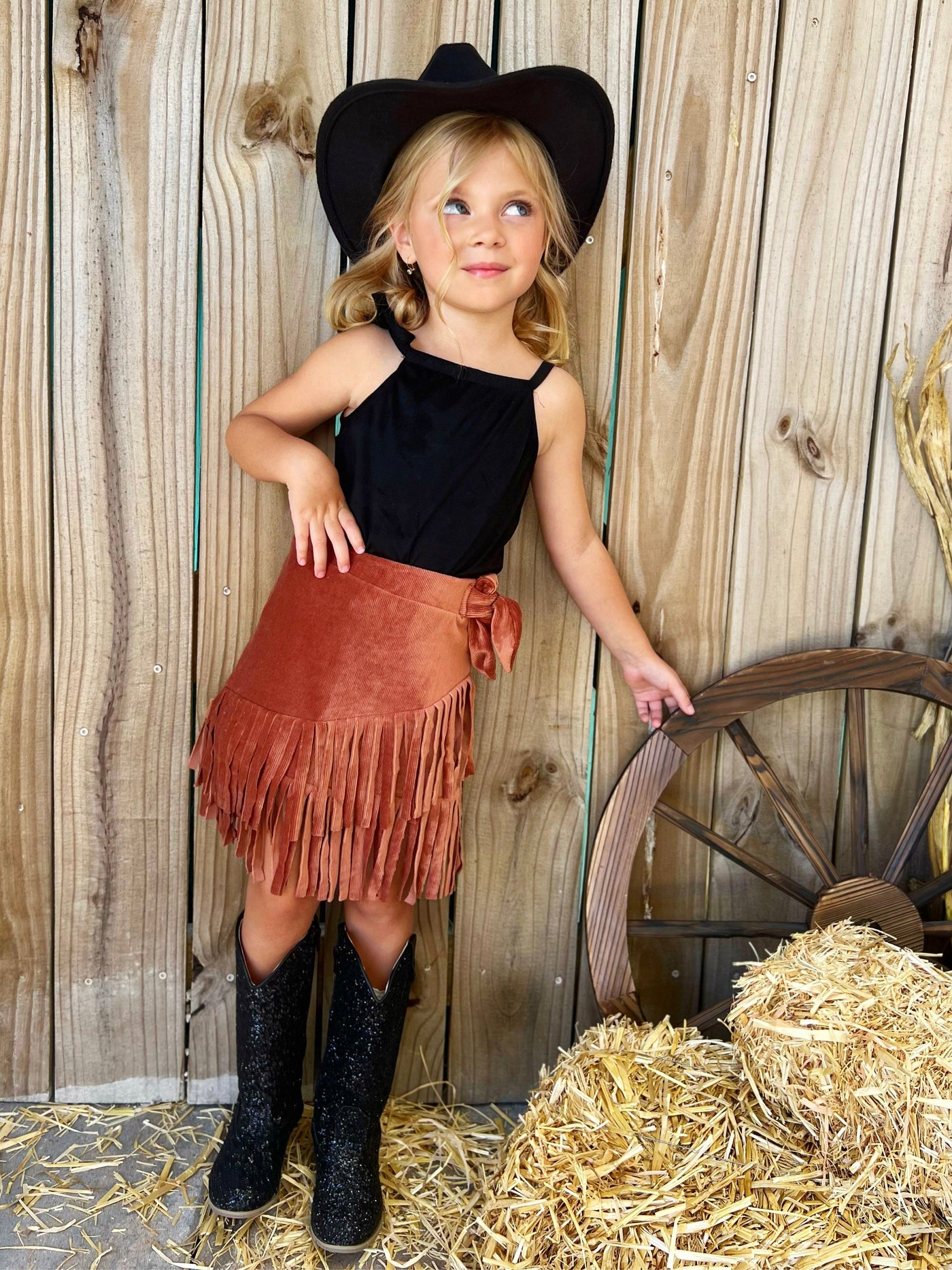 Going Western Fringe Skirt Set