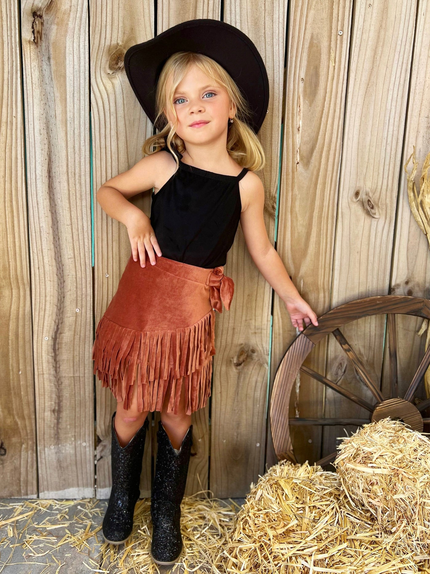 Going Western Fringe Skirt Set